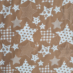 Stof - sterren op beige