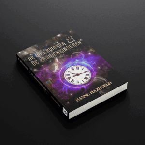 Het boek De weeswaker & de kruidenkinderen op een effen donkergrijze ondergrond.